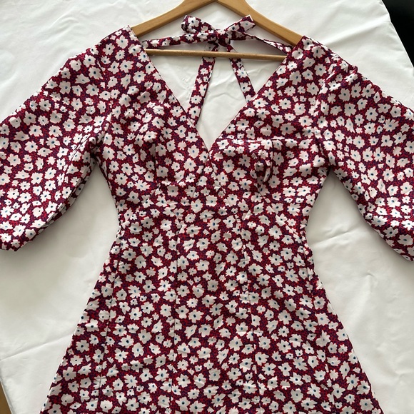 New Topshop RedDaisy Mini Floral Summer Dress Size 4 - Picture 3 of 7
